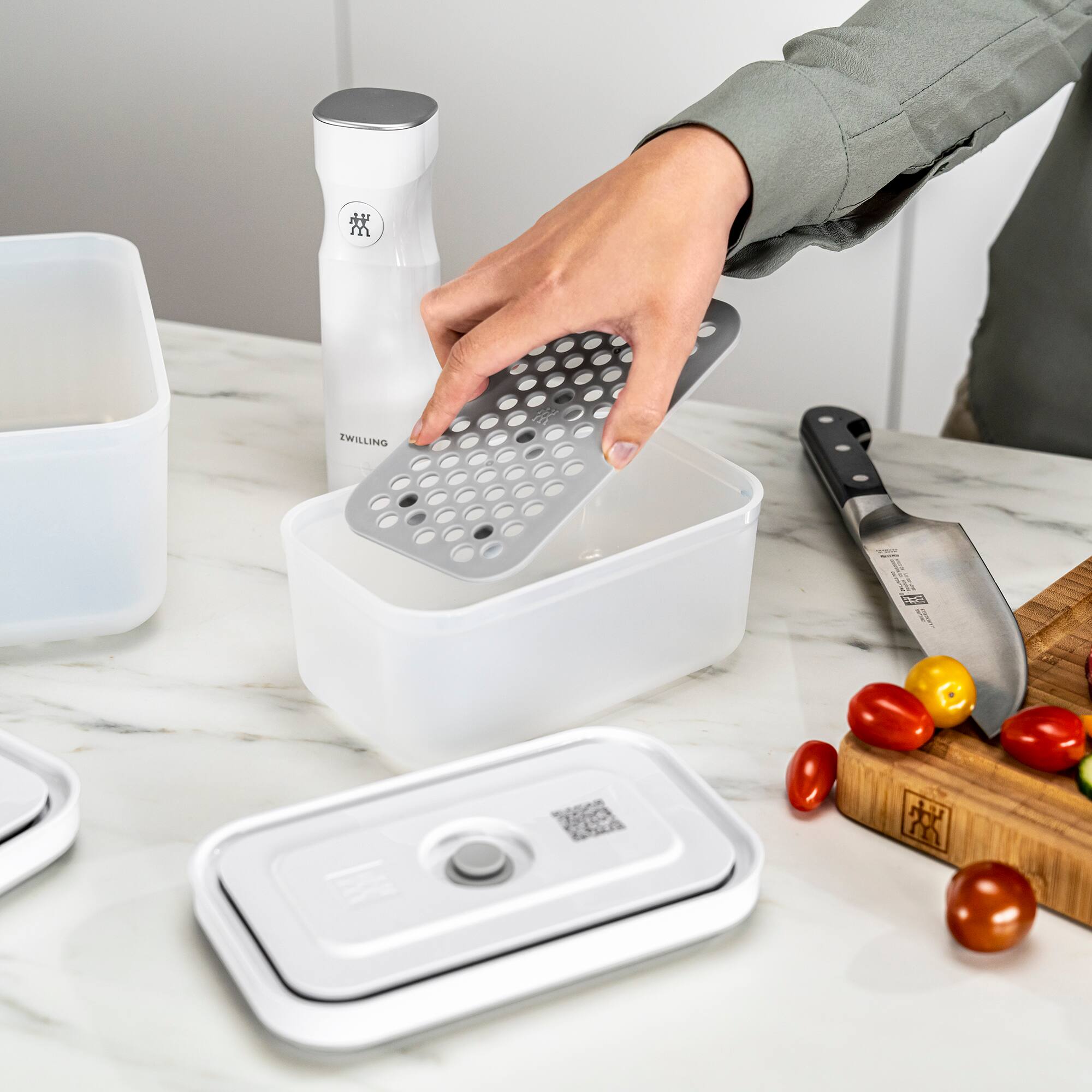 Alt View 3. ZWILLING - ZWILLING Fresh & Save Set of 2 Drip Tray for Plastic Boxes (NO CONTAINER INCLUDED) - White.