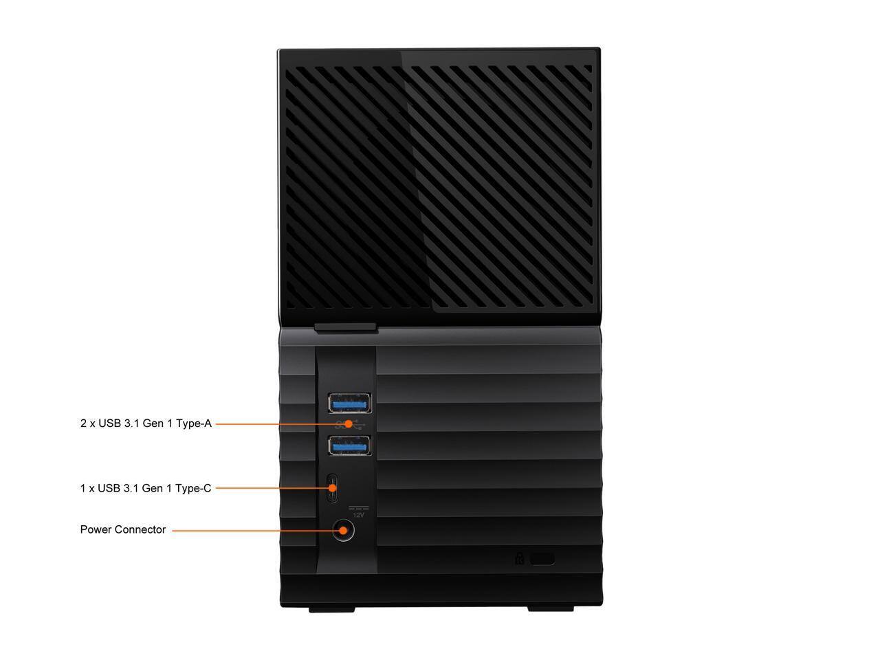 2 x USB 3.1 Gen 1 Type-A  
1 x USB 3.1 Gen 1 Type-C  
12V Power Connector