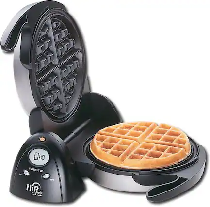 Front. Presto - FlipSide Belgian Waffle Maker - Silver.