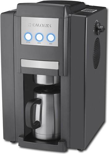 Angle Standard. Kalorik - 4-Cup Coffeemaker with Grinder - Stainless-Steel.