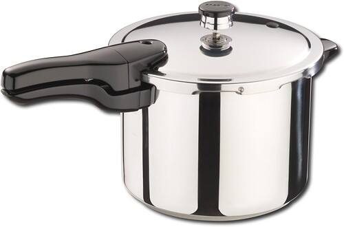 Angle. Presto - 6qt Pressure Cooker - Aluminum/Black.