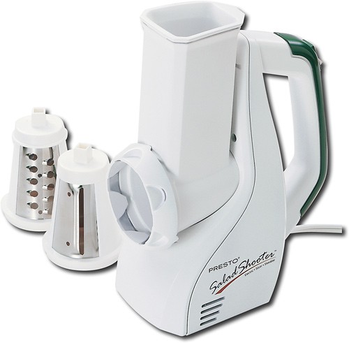 Angle View: Presto Salad Shooter Electric Slicer 02910, White