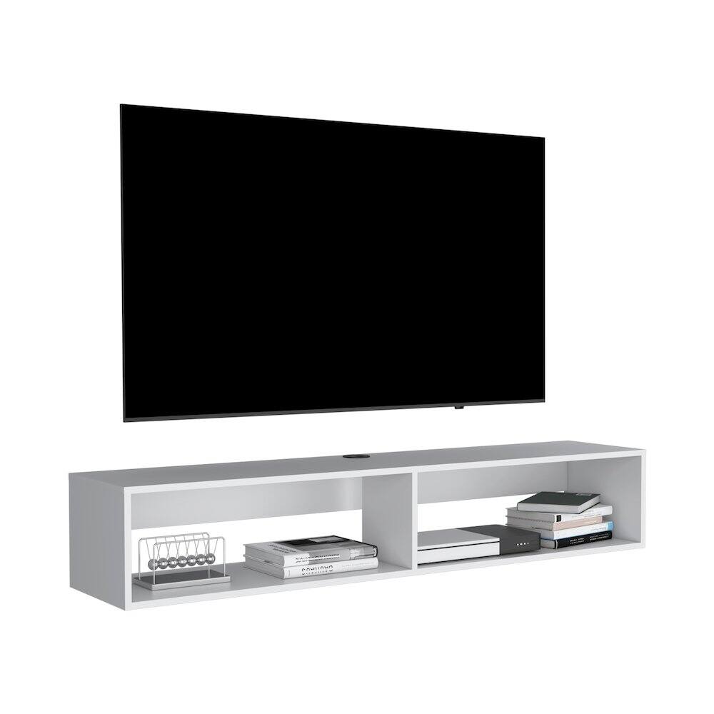 Alt View 1. TuHome - Warrior 59" Floating Tv Stand White MDF - White.