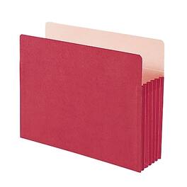 Smead - File Pocket, Straight-Cut Tab, 5 1/4" Expansion, Letter Size, Each - Red