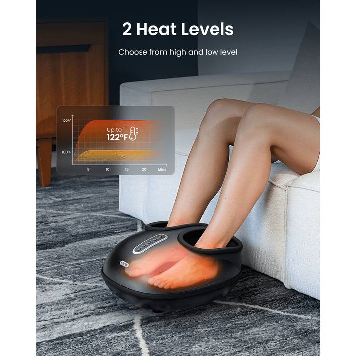 2 Heat Levels  
Choose from high and low level  

122°F  
Up to 122°F  

100°F  

5 10 15 20 Mins