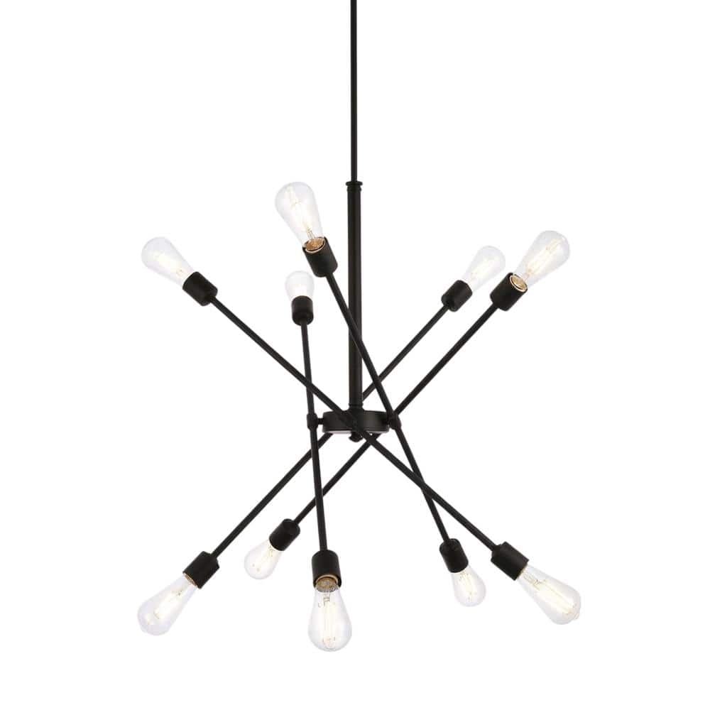 Living District - Axel 10 lights pendant with hanging rod - Black price history on PriceWatchPro