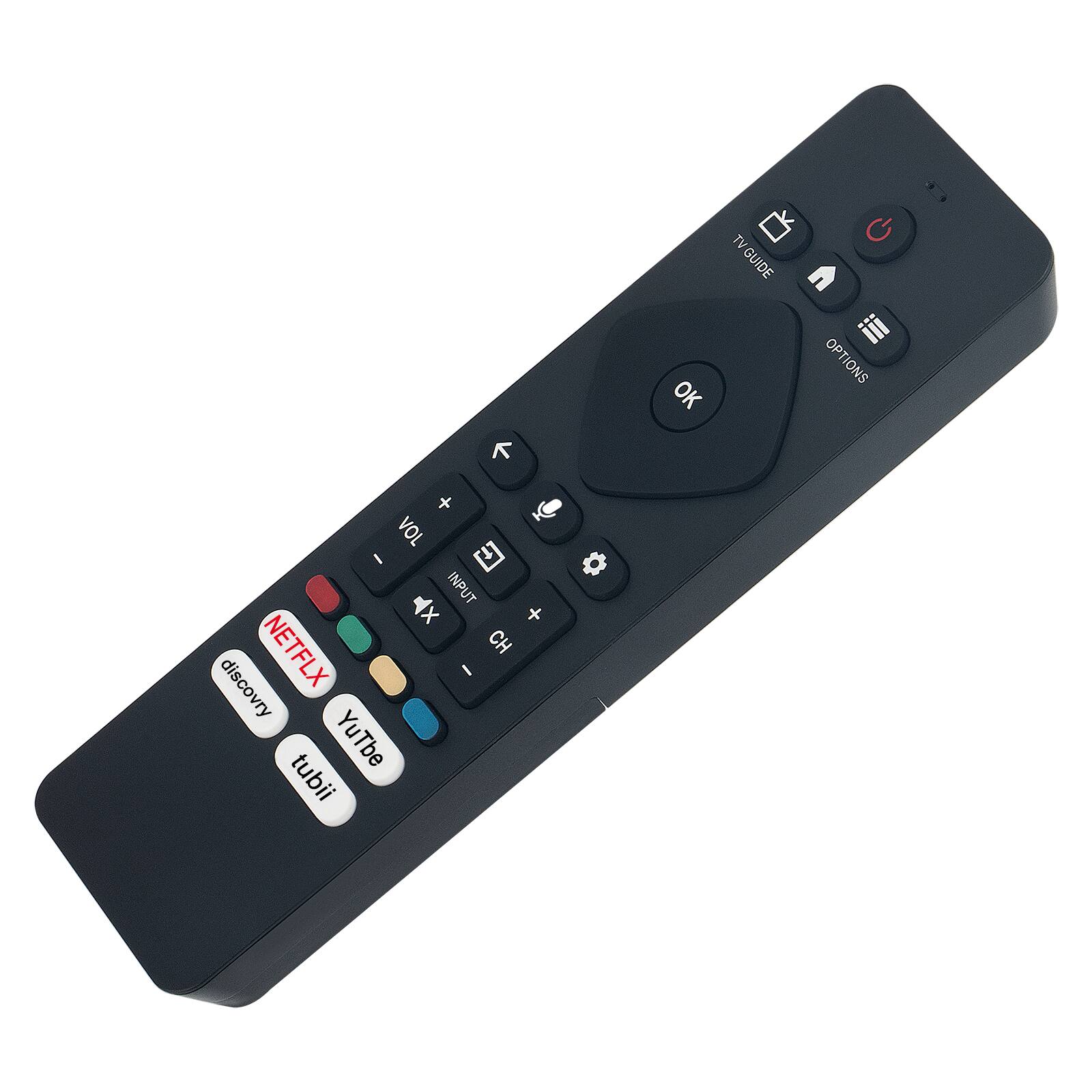 TV GUIDE OK OPTIONS + VOL INPUT + NETFLIX CH I DISCOVERY YUTBE TUBII