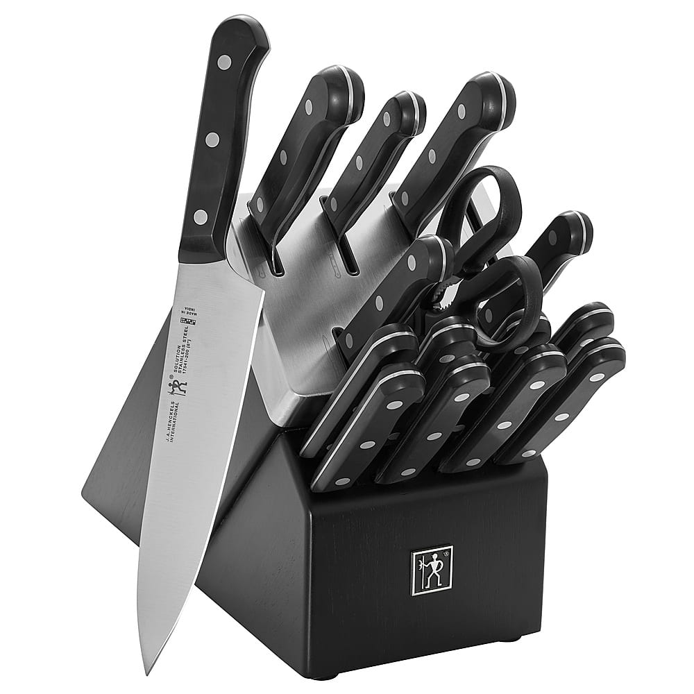 Alt View 11. Henckels - Solution 16-pc Self-Sharpening Knife Block Set - Black.