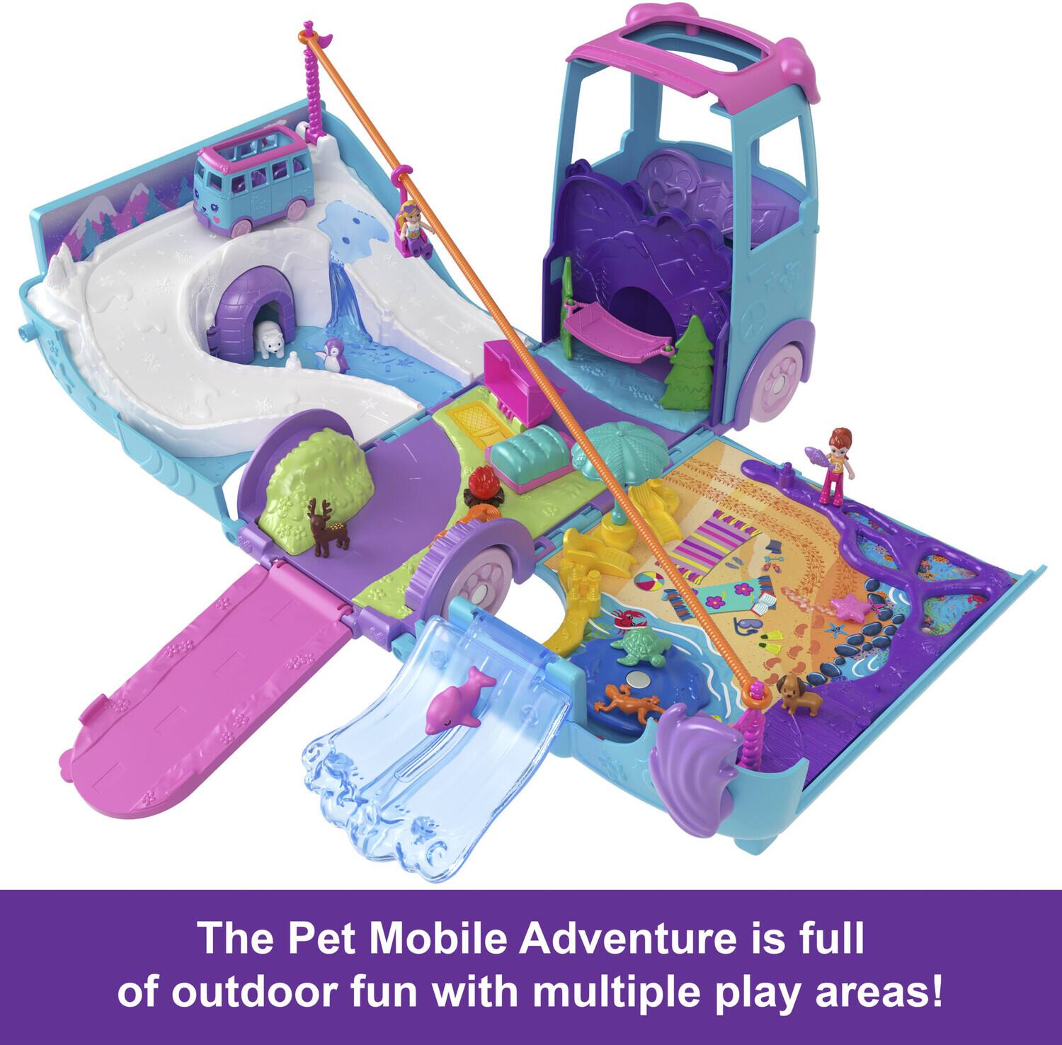 The Pet Mobile Adventure is full of outdoor fun with multiple play areas!