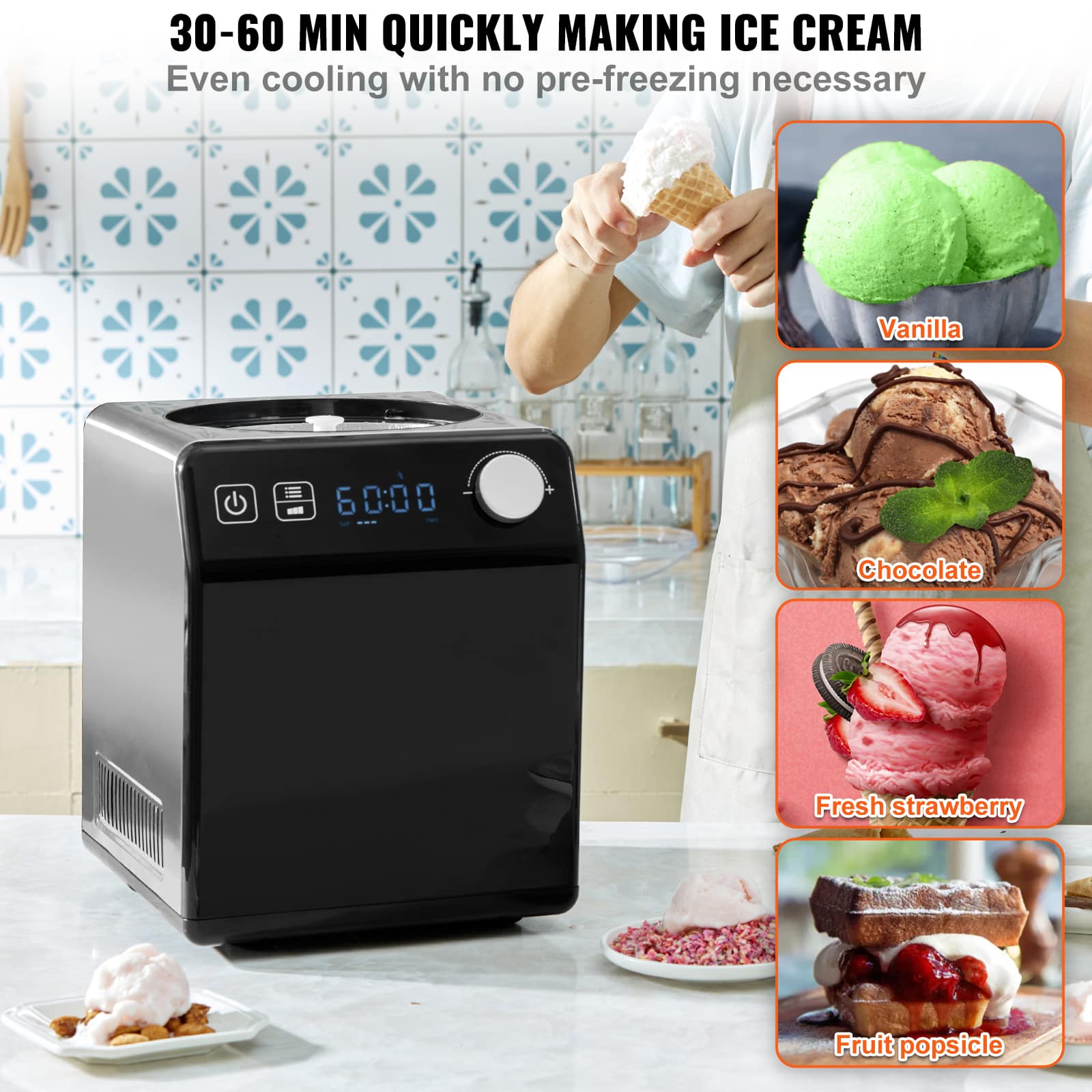 VEVOR Upright Automatic Ice Cream Maker - Thumbnail 4