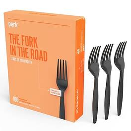 Perk - Polystyrene Fork, Heavy-Weight, 100/Pack - Black