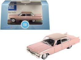 1961 Cadillac Sedan DeVille 1/87 (HO) Scale Diecast Model Car by Oxford Diecast - Metallic Pink