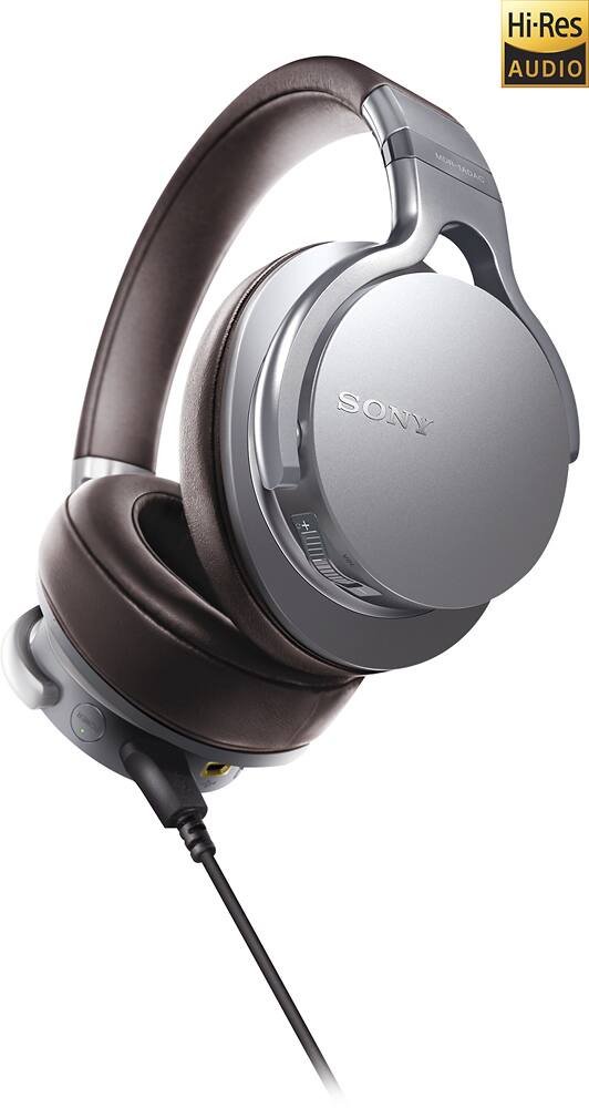 Front. Sony - Over-the-Ear Headphones - Silver.