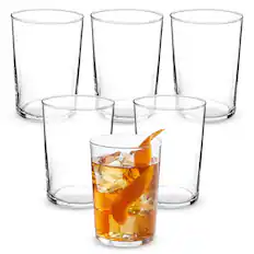 Front. Bormioli Rocco - Bormioli Rocco Bodega Maxi Tumblers, Set of 6 - 17 oz Tempered Glass Cups - Clear.