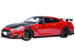 2022 Nissan GT-R (R35) Nismo Special Edition RHD Vibrant Red with Carbon Hood and Top 1/18 Model Car by Autoart