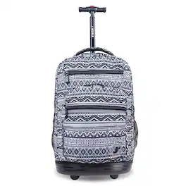 J World - Unisex Sundance 20" Rolling Backpack with Laptop Sleeve for School and Travel - TRIBAL