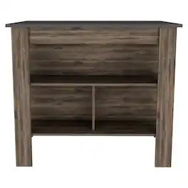 TuHome - Cala Kitchen Island, Four Legs, Three Shelves, Dark Brown and Onyx - Dark Brown, Onyx