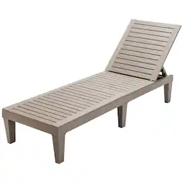 Costway - Patio Lounge Chair Chaise Recliner Weather Resistant Adjustable - Brown