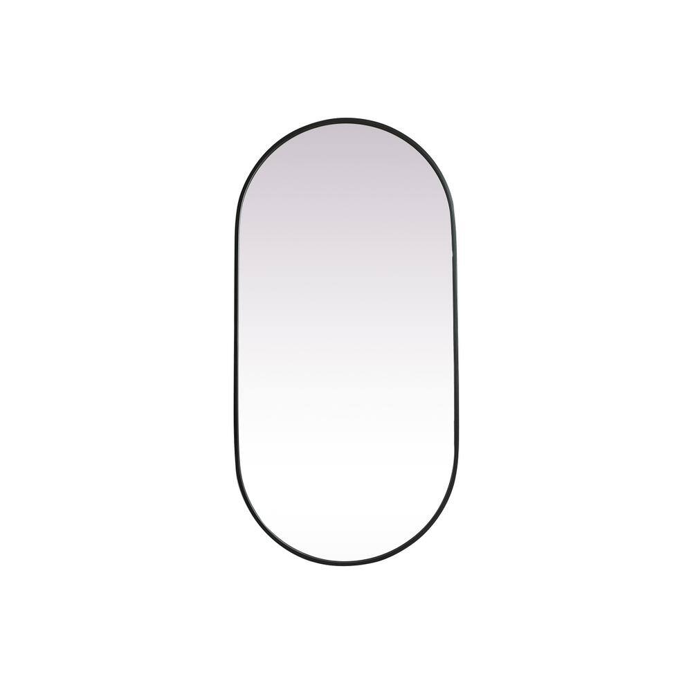 Alt View 7. Elegant Decor - Metal Frame Oval Mirror 24x48 Inch in Black - Black.