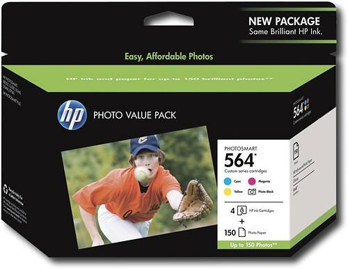 Front Standard. HP - Glossy Photo Paper Value Pack - Cyan/Magenta/Yellow/Photo Black.