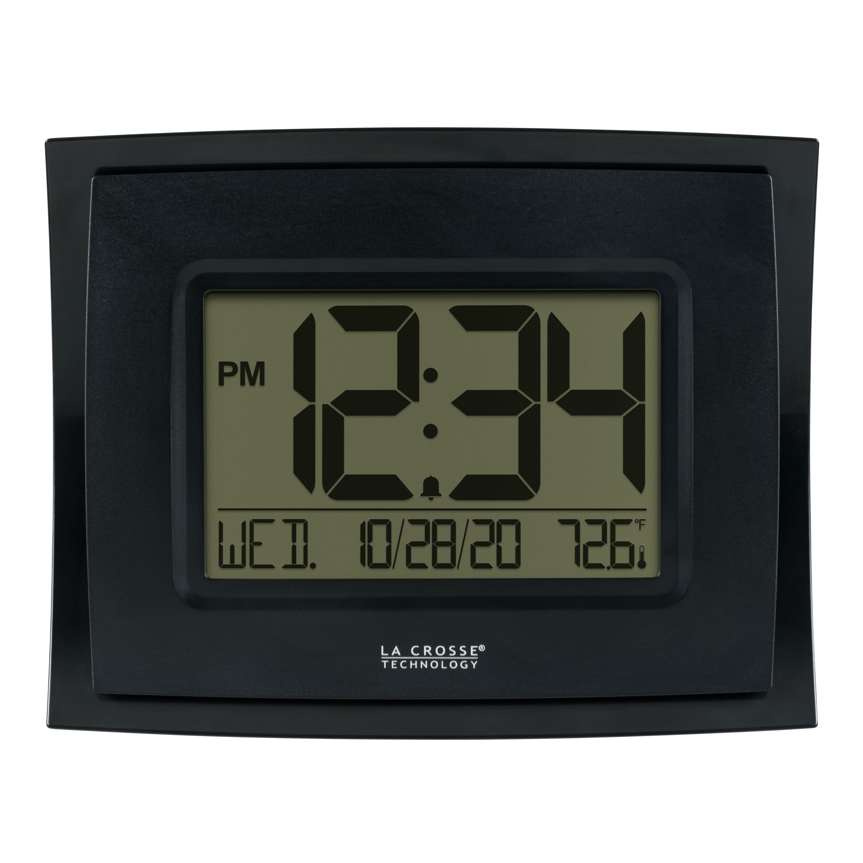 La Crosse Technology - Digital Clock with Indoor Temperature and Calendar - Black