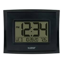La Crosse Technology - Digital Clock with Indoor Temperature and Calendar - Black