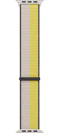Front. Apple - Apple Watch Band - Sport Loop (41mm) - Oat Milk/Lemon Zest - Regular - Off-White||Yellow.