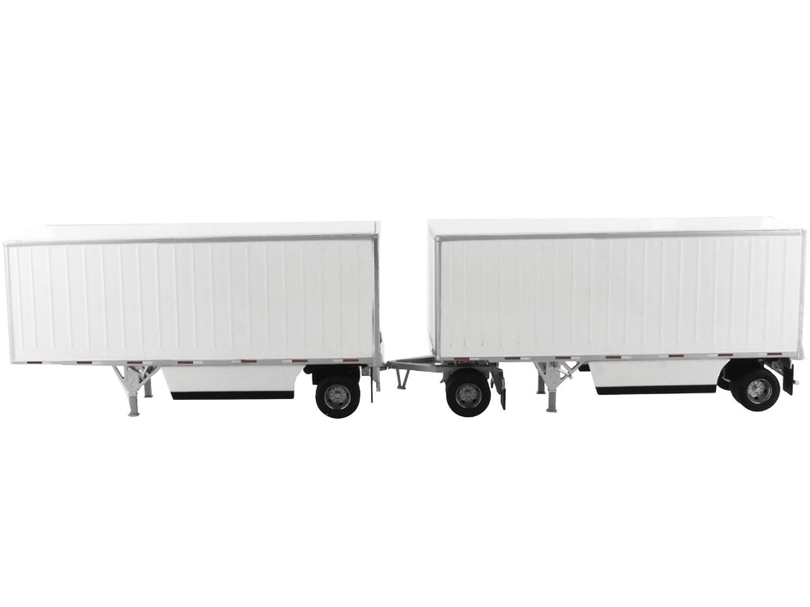 Alt View 1. Diecast Masters - Wabash National 28' Double Pup Trailers White "Transport Series" 1/50 Diecast Model by Diecast Masters.
