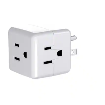 Front. Energizer - Energizer 3 Device Multi Plug Wall Outlet Extender – Power Strip Expander, Outlet Splitter, Adapter - White.