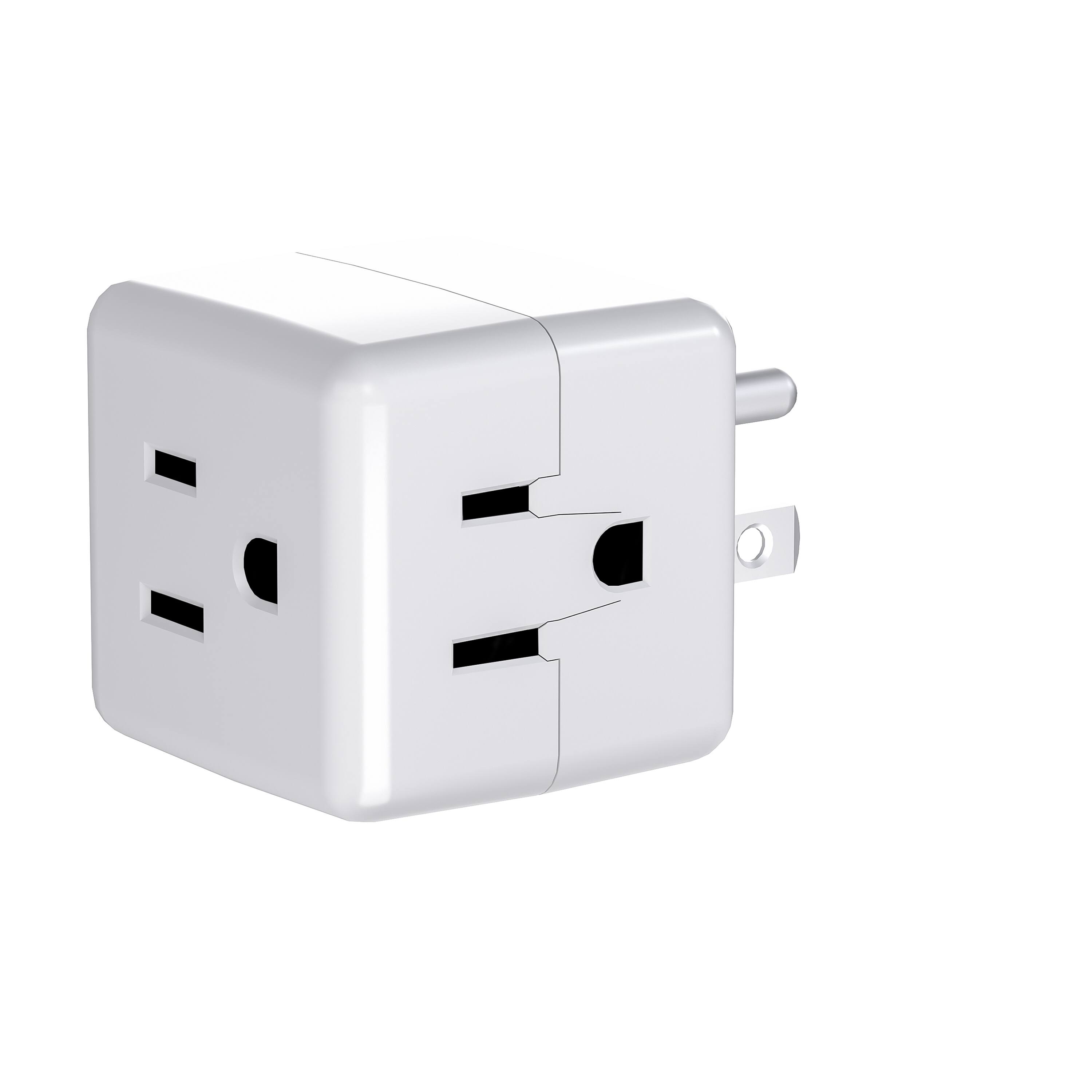 Front. Energizer - Energizer 3 Device Multi Plug Wall Outlet Extender – Power Strip Expander, Outlet Splitter, Adapter - White.