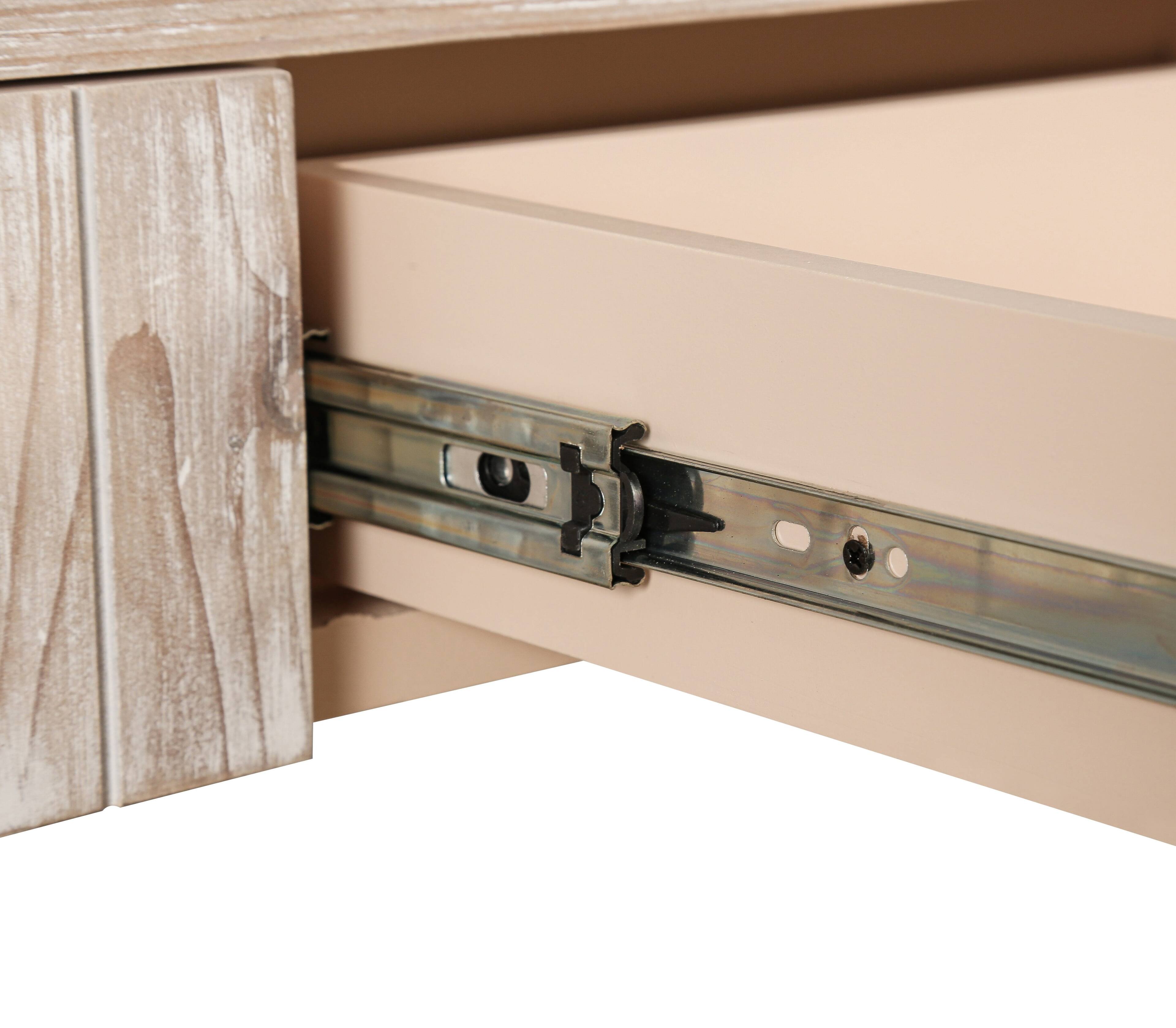 Alt View 5. Kadyn - 59'' Vintage Crafted Entryway Table,Two Hidden Handle Drawers,Farmhouse Console Table ,Easy Assembly, Natural Wood Wash - Brown.