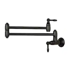 Wall-Mounted Solid Brass Pot Filler Kitchen Faucet with Dual Joint Swing Arms for Stovetop
