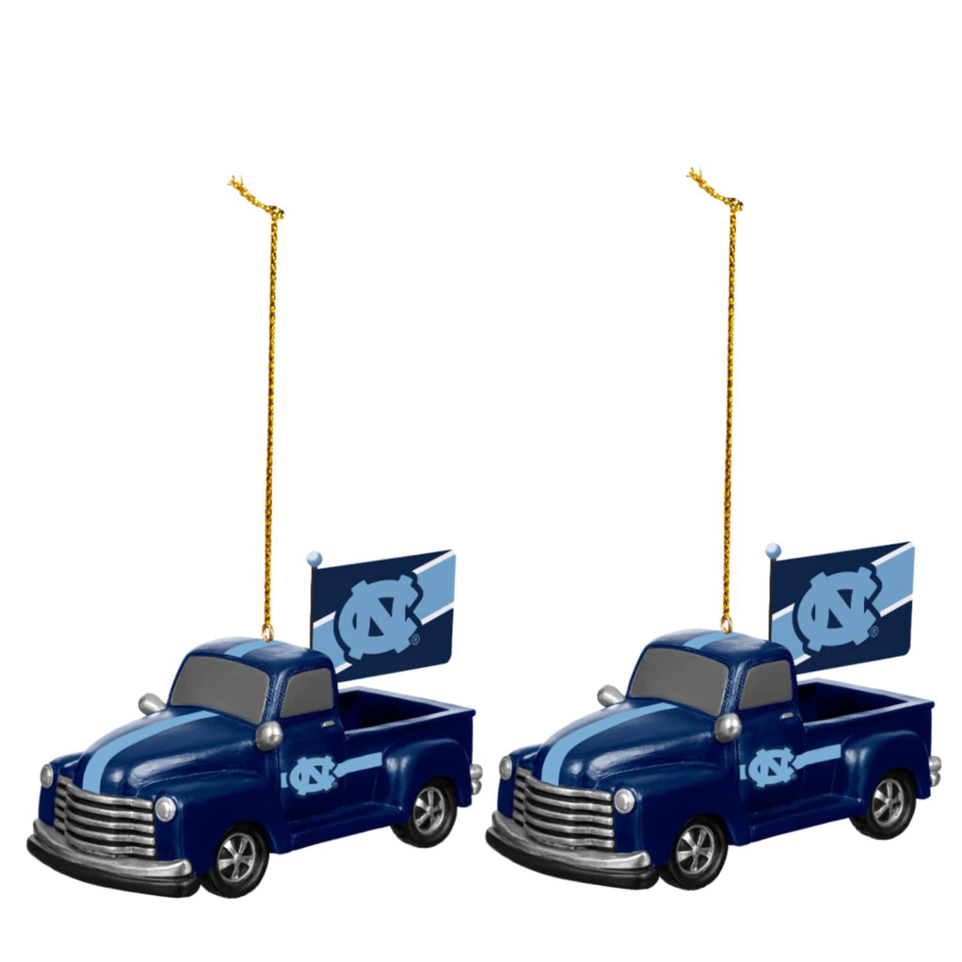 Alt View 1. Evergreen Enterprises - North Carolina Tar Heels 3" Rally Truck Two-Piece Ornament Set - Multicolor.