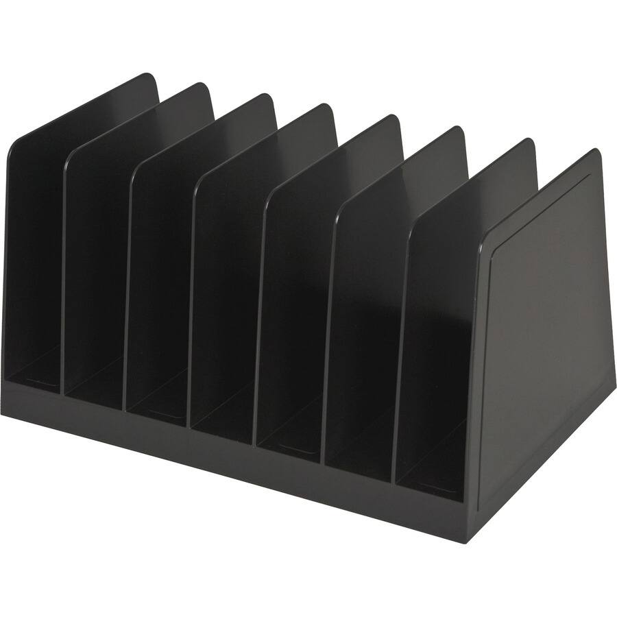 Left. Business Source - Business Source Desk Step Sorter 4.50" x 8.75" x 5.50" Desktop Durable 25Percent Recycled Black Plastic - Black.