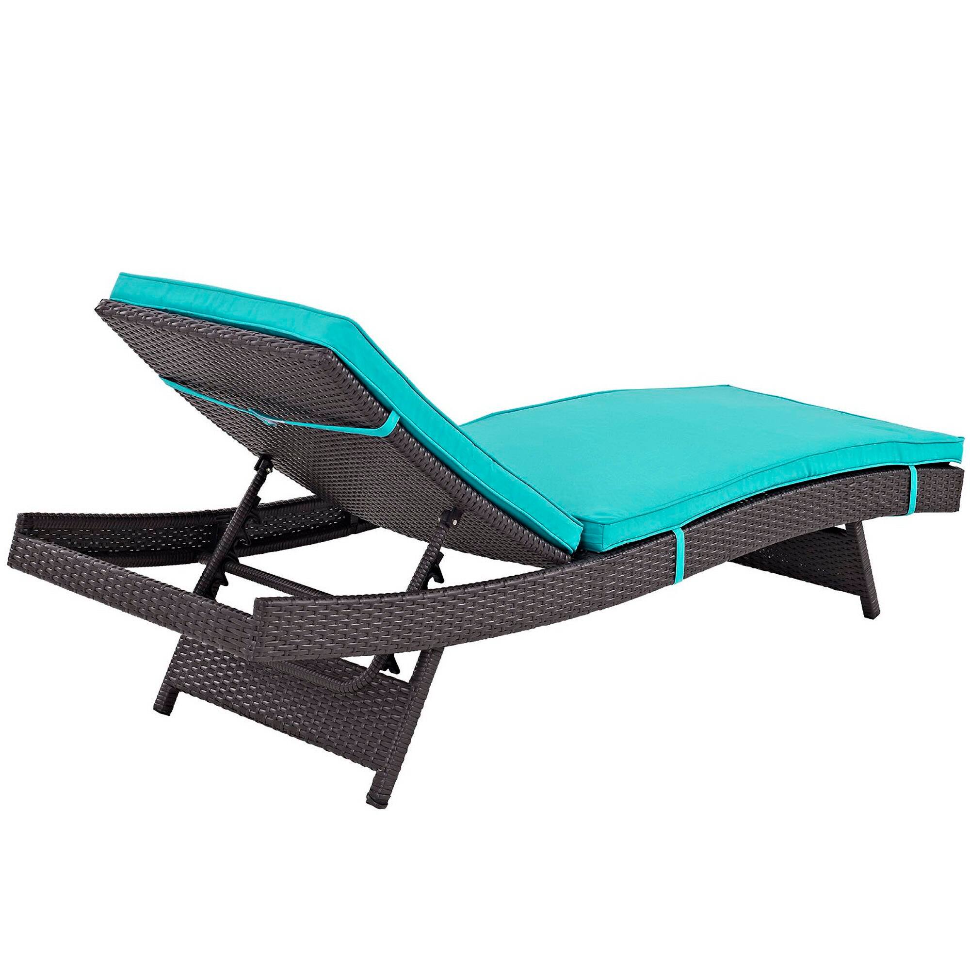 Back. Modway - Convene Outdoor Patio Chaise by Modway - Espresso Turquoise.