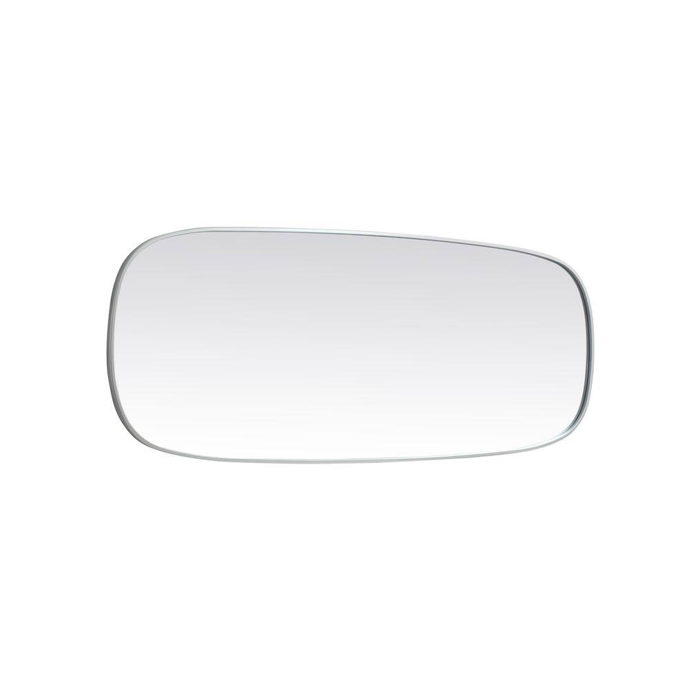 Left. Elegant Decor - Metal Frame Oval Mirror 24x60 Inch in Silver - Silver.