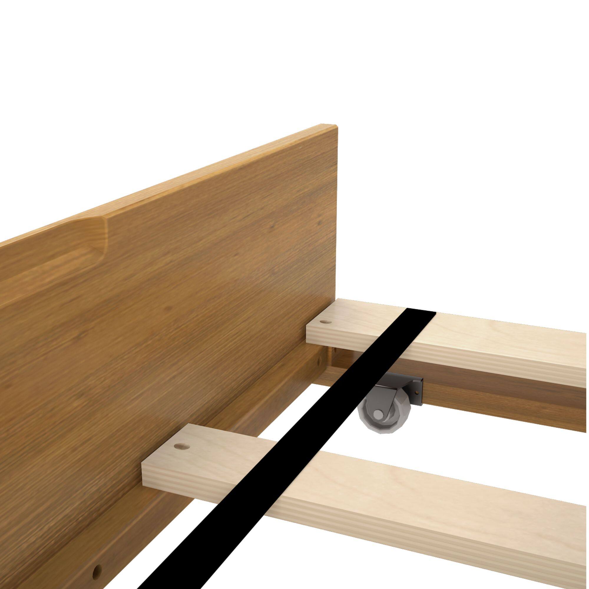 Alt View 4. Plank+Beam - Farmhouse Full Bed with Panel Headboard with Trundle, Pecan - Pecan Dip.