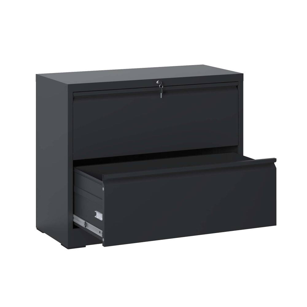 Alt View 1. Loheer - Loheer 2 Drawer Lateral File Cabinet Metal Filing Cabinet with Lock for Home Office Letter Legal Wide Storage.