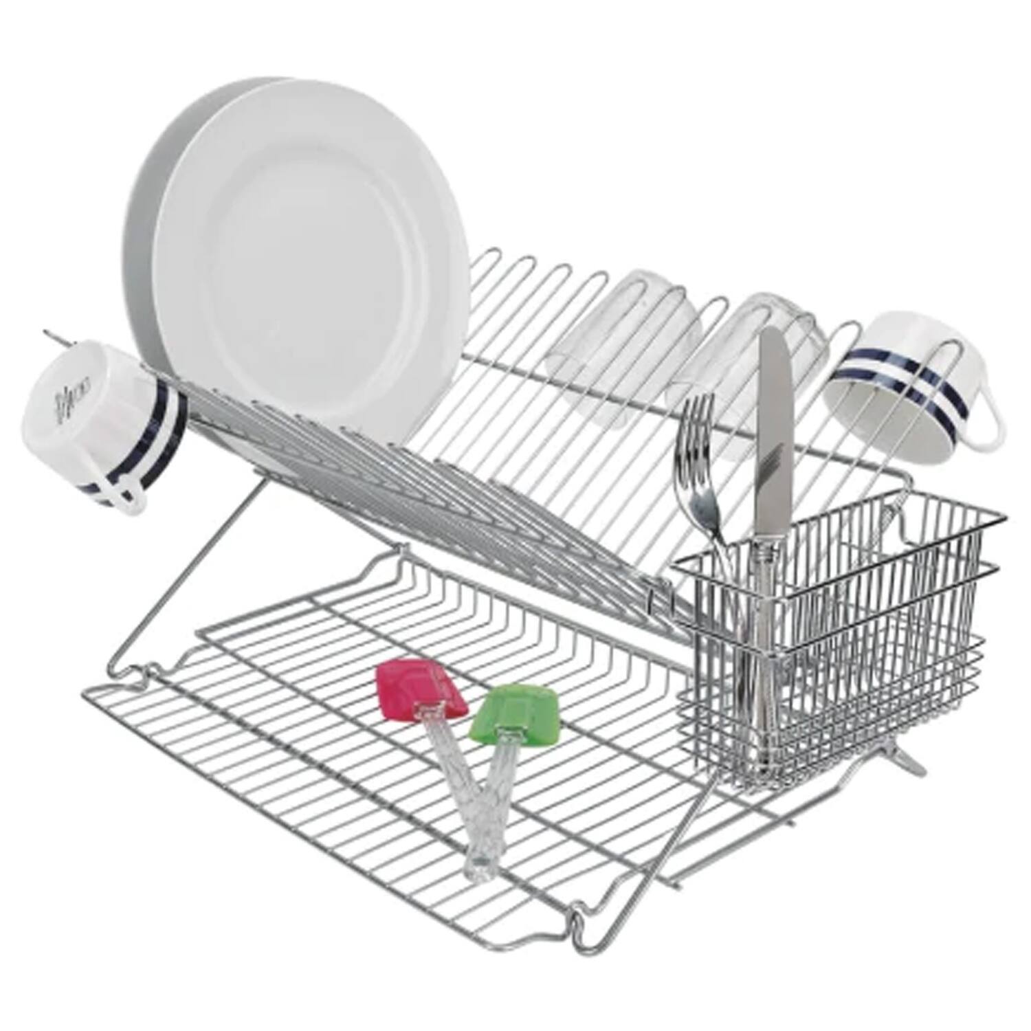 Alt View 2. Better Houseware - Better Houseware 3489.5 Extra-large Metallic Folding Dish Rack - metallic.
