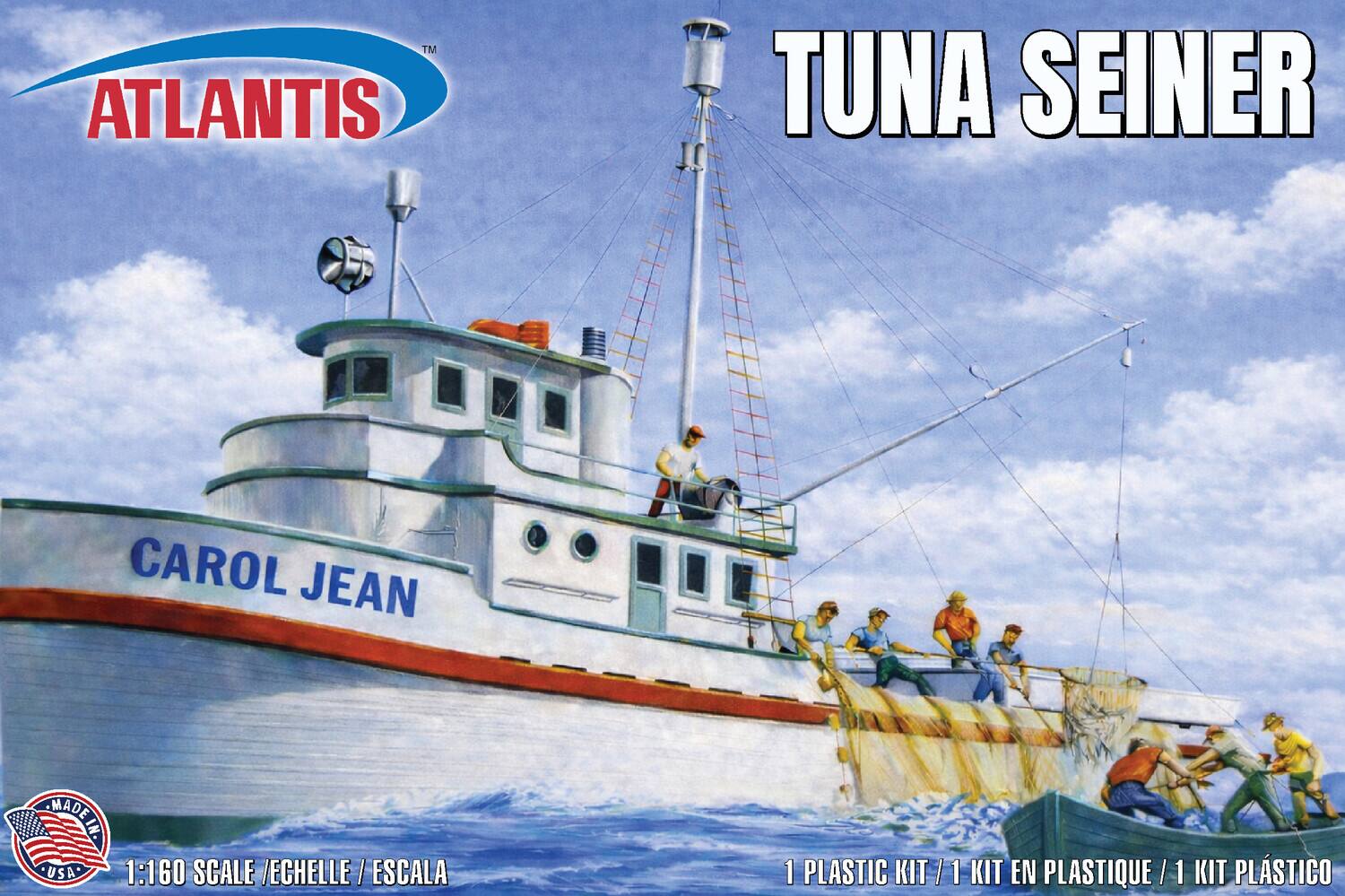 ATLANTIS TUNA SEINER  
CAROL JEAN  
MADE IN USA  
1:160 SCALE / ÉCHELLE / ESCALA  
1 PLASTIC KIT / 1 KIT EN PLASTIQUE / 1 KIT PLÁSTICO