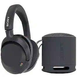XB100 Portable Waterproof Bluetooth Speaker + Sony ULT WEAR Wireless Over-Ear Noise-Canceling Headphones - Black