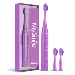 MySmile - DY156 Electric Toothbrush with 3 Brush Heads - 2 Minute Timer - 5 Modes - Purple