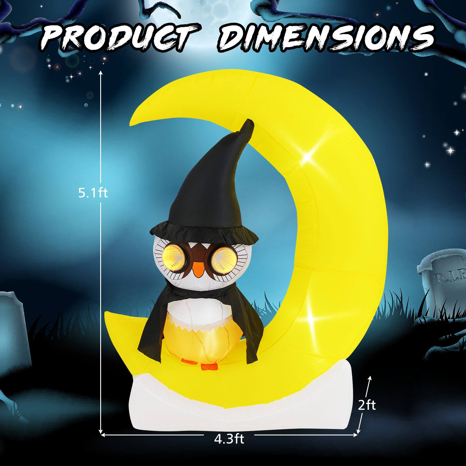 PRODUCT DIMENSIONS  
5.1ft D  
2ft  
4.3ft