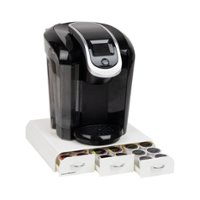 Mind Reader - Single Serve Coffee Pod Organizer with 3 Drawers, 36 Pod Capacity, Countertop, 13.5"L x 12.25"W x 2.5"H - White - Angle_Zoom