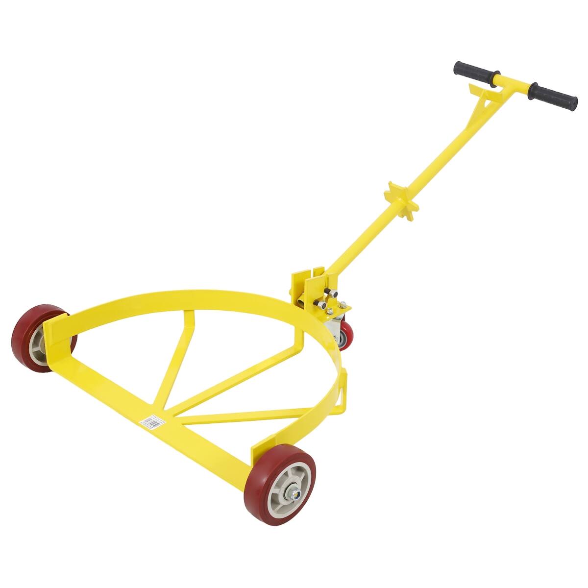 Angle. Ropilly - Ropilly 55 Gallon Drum Dolly Low Profile Steel Drum Caddy with Handle, 1200 lb Capacity Drum Cart - Yellow.