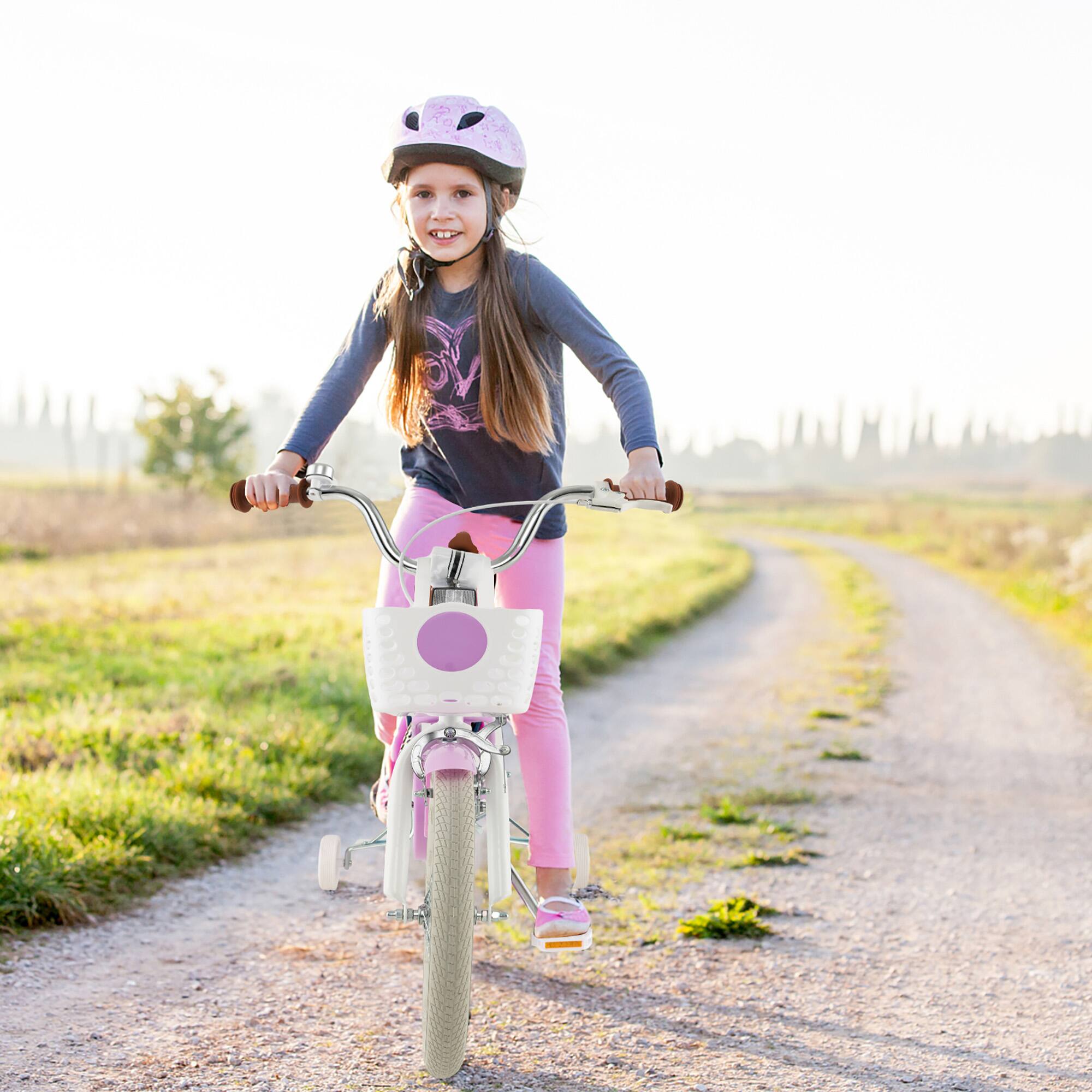 Alt View 1. Gymax - Gymax 18'' Kids Bicycle Children's Training Bicycle w/ Removable Training Wheels & Basket Purple - Purple.