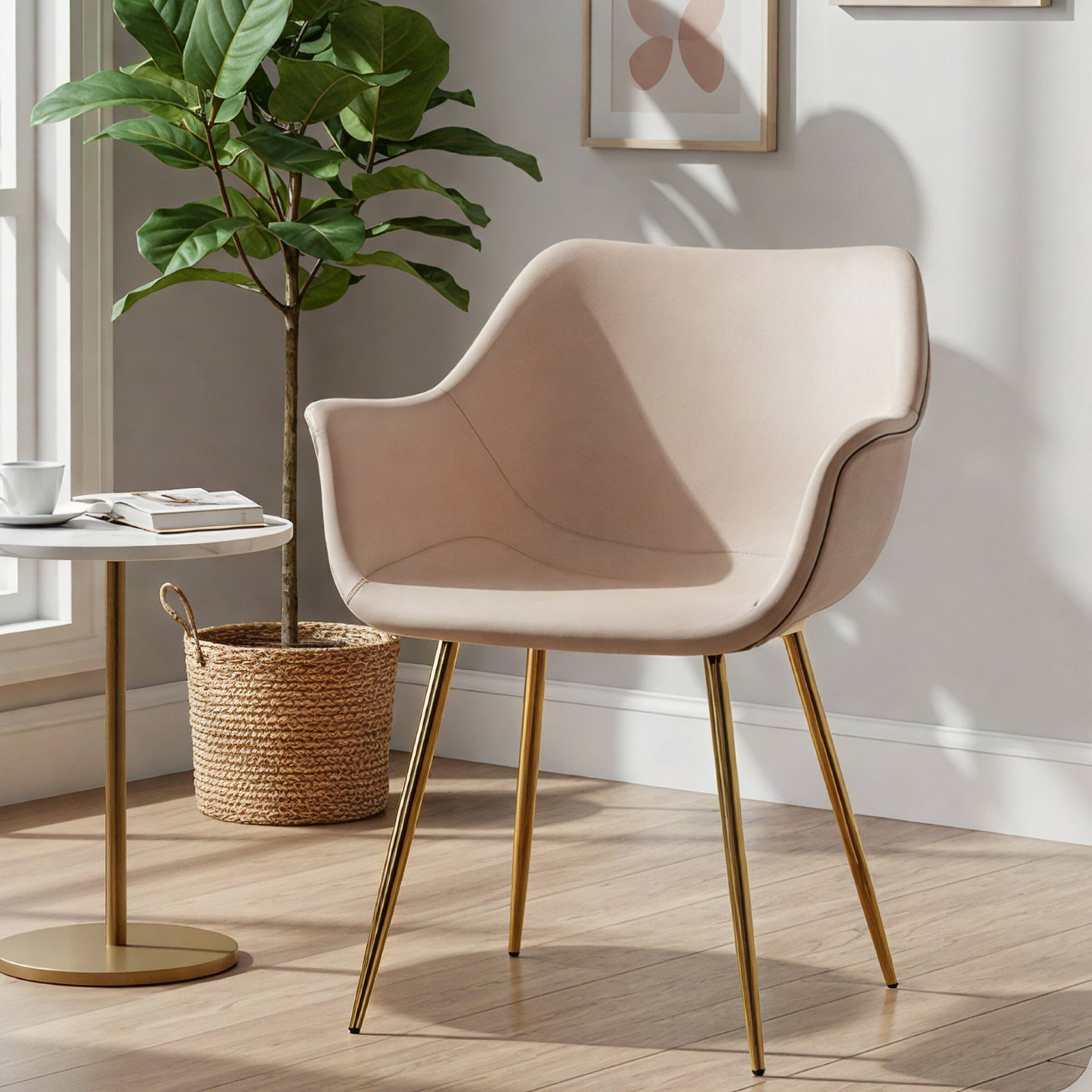 Left. LeisureMod - Markley 2-PCS Ergonomic Upholstered Leather Dining Chair - Modern Mid Century Industrial Kitchen Accent Chair - Taupe.