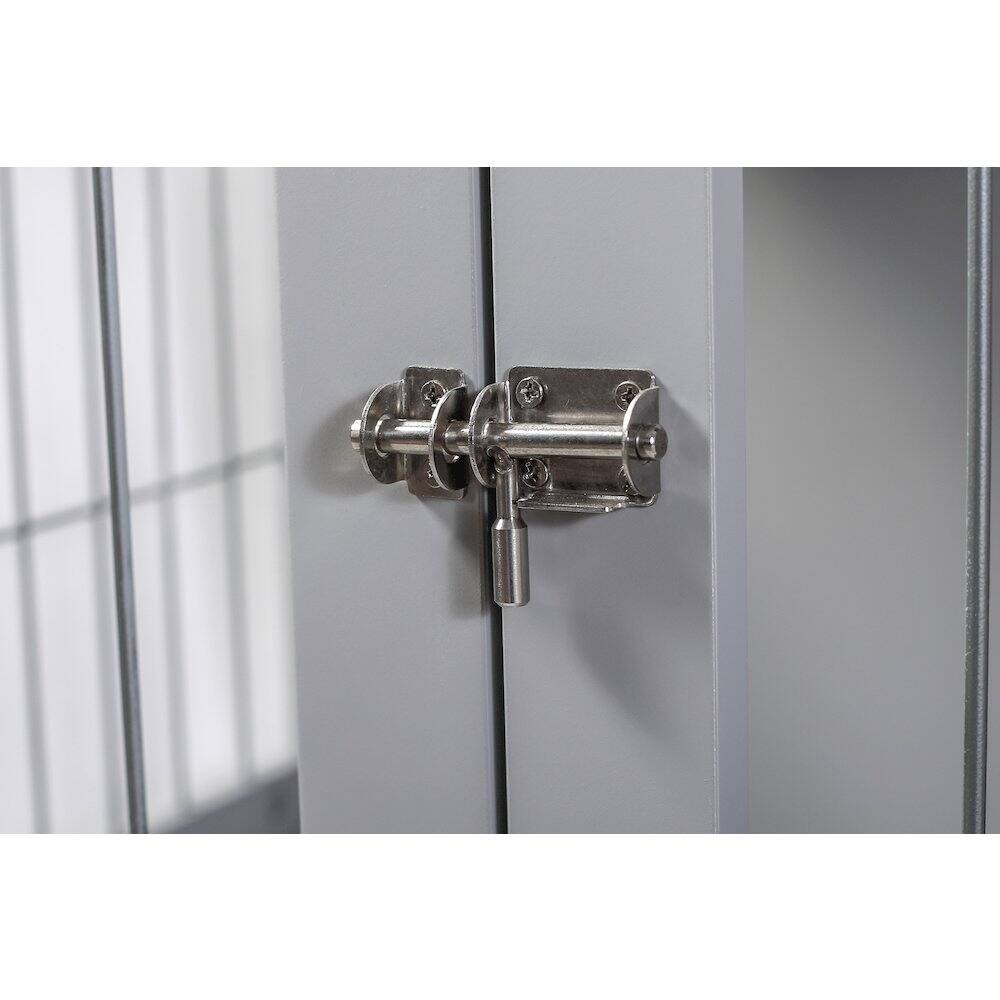 Alt View 4. TRIXIE - Dog Crate, Wooden Indoor Kennel Furniture for Dogs Up to 25 lb - Gray.