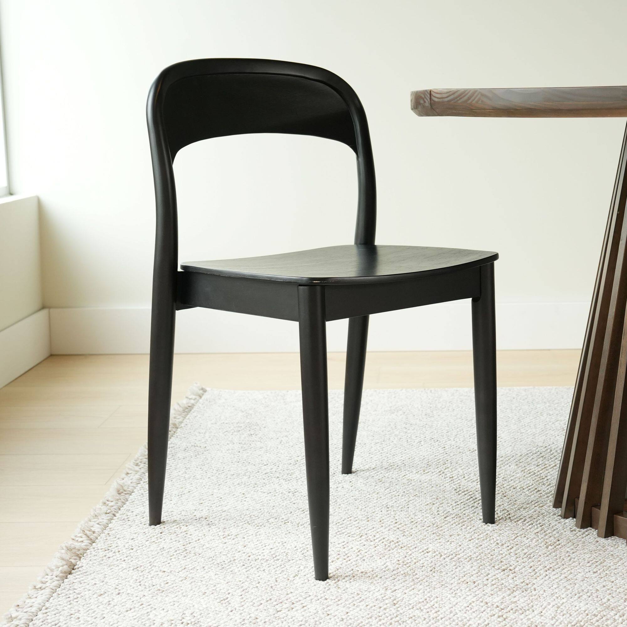 Alt View 4. Plank+Beam - Loar Dining Chair (2 pack), Black - Black.