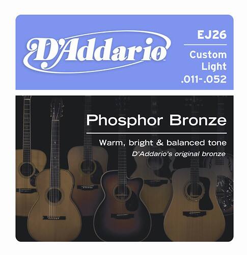 Front Standard. D'Addario - Phosphor Bronze Custom Light Acoustic Guitar Strings.